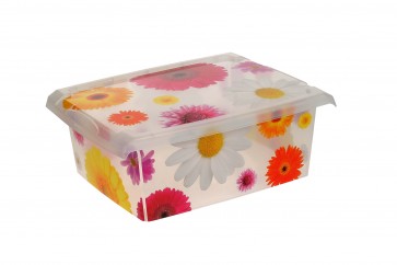 Plastový box Fashion, "Pink Flowers", 39x29x14 cm - POSLEDNÉ 2 KS