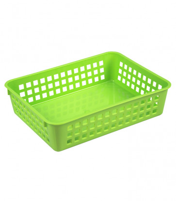 Plastový košík, A5, zelený, 24,5x18,5x6 cm - POSLEDNÝCH 44 KS