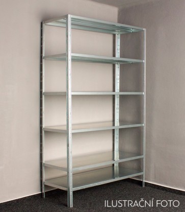 Kovový regál Idea, 7 políc, 300x80x30 cm, 100 kg