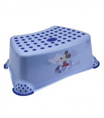 Detský taburet v modrej farbe s motívom Mickey - 40x28x14 cm - POSLEDNÉ 4 KS