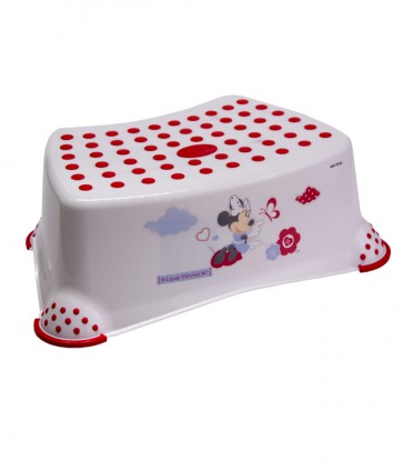 Detský taburet v bielej farbe s motívom Minnie - 40x28x14 cm - POSLEDNÝCH 12 KS