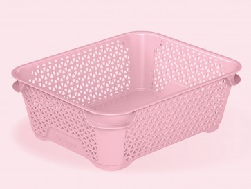 Plastový košík Mirko, A6, ružový, 20x16x7 cm - POSLEDNÝCH 18 KS