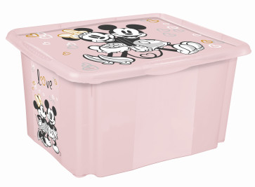 Plastový box Minnie, 30 l, svetlo ružový s vekom, 45 x 35 x 27 cm