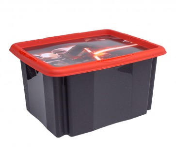 Plastový box Star Wars, 24l, čierny s vekom, 41x34x22 cm