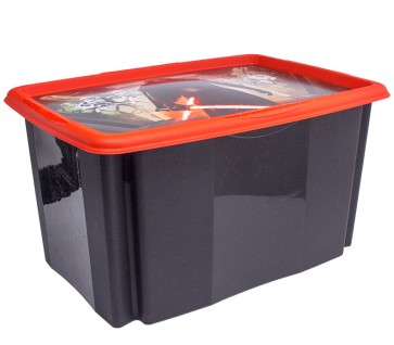 Plastový box Star Wars, 45l, čierny s vekom, 55 x 39,5x29,5 cm