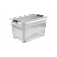 Plastový box Crystal 52 l, priehľadný, na kolieskach, 59,5x39,5x35 cm