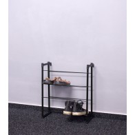 Kovový botník Praktik, čierny, 55x46x21 cm, 8 párov topánok