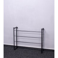 Kovový botník Praktik, čierný, 53x66x21 cm, 12 párov topánek