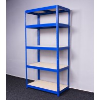 Kovový regál Saturn, 5 políc, 180x90x45 cm, 275 kg, modrý