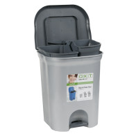 Odpadkový kôš "Step & Close DUO" 2 x 11 l, strieborný   POSLEDNÝCH 8 KS