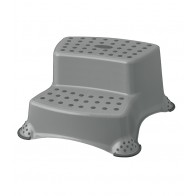 Plastové schodíky DELUXE, sivé, 40x37x21 cm