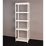 Kovový regál Vega, 5 políc, 180x60x40 cm, 130 kg, biely