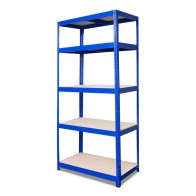 Kovový regál Saturn, 5 políc, 180x90x45 cm, 175 kg, modrý