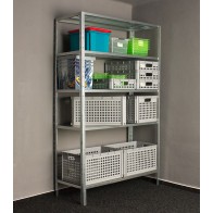 Kovový regál Idea, 5 políc, 200x120x50 cm, 120kg