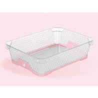 Plastový košík Jonas s protišmykovým dnom, A5, ružový, 26,5x20x7 cm