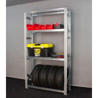 Regál na 4 pneumatiky + 3 plné police