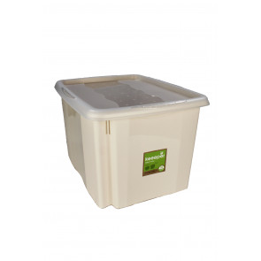 Plastový box Colours, 30 l, krémový s vrchnákom, rozmery: 45x35x27 cm