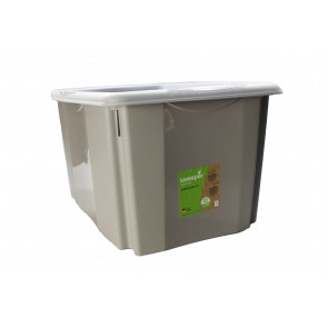 Plastový box Colours, 45 l, sivý s vrchnákom