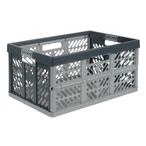 Plastový skladací box, veľký, sivý, 54x37x28 cm