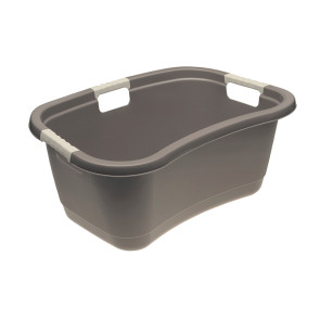 Ergonomický kôš na bielizeň s mäkkým úchytom, 49 l, sivý - POSLEDNÝ 1 KS