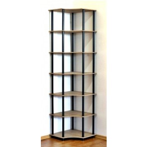 Regál rohový kombinovaný Dedal, 7 políc, 210x55x55 cm