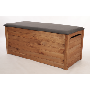 DREVENÁ ÚLOŽNÁ TRUHLA S POLSTROVANÍM, PALISANDR 270L, 51x115x52 cm