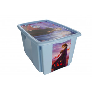 Plastový box Frozen, 45 l, modrý s vekom, 55x39,5x29,5 cm 