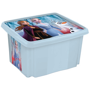 Plastový box Frozen, 24 l, svetlo modrý s vekom, 42,5 x 35,5 x 22,5 cm