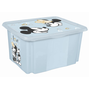Plastový box Mickey, 15 l, svetlo modrý s vekom, 38 x 28,5 x 20,5 cm