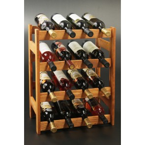Regál na víno ​​Rovan, na 16 fliaš, Lazur - gaštan, 54x44x25 cm