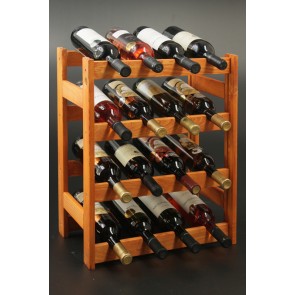Regál na víno ​​Rovan, 16 fliaš, Lazur mahagón, 54x44x25 cm