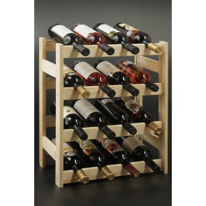 Regál na víno ​​Rovan, 16 fliaš, Natur, 54x44x25 cm