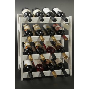 Regál na víno ​​Rovan, 16 fliaš, Provance - biely, 54x44x25 cm
