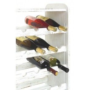 Regál na víno Robon, na 36 fliaš, odtieň Lazur - biely, 91x63x27 cm