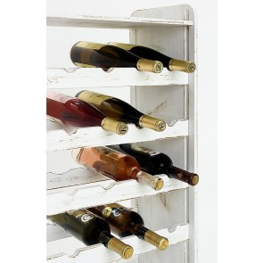 Regál na víno ​​Robon, na 36 fliaš, odtieň Provance - biely, 91x63x27 cm