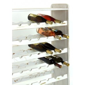 Regál na víno ​​Rack, na 56 fliaš, odtieň Provance - biely, 118x72x27 cm