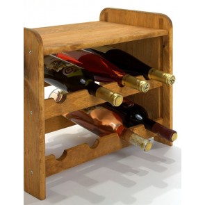 Regál na víno Romman, na 8 lahví, odstín Lazur - kaštan, 38x42x27 cm