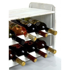 Regál na víno ​​Romman, na 8 fliaš, Provance - biely, 38x42x27 cm