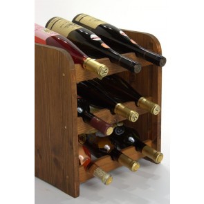 Stojan na víno ​​Riccar, na 9 fliaš, odtieň Lazur - palisander, 38x33x27 cm