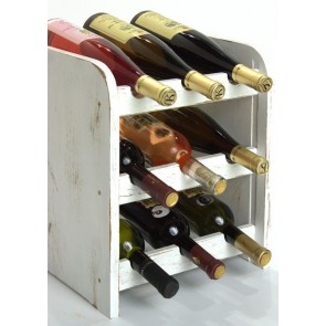 Stojan na víno ​​​​Riccar, na 9 fliaš, odtieň Provance - biely, 38x33x27 cm