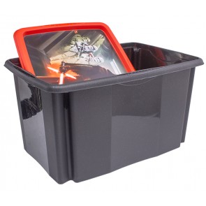 Plastový box Star Wars, 45l, čierny s vekom, 55 x 39,5x29,5 cm