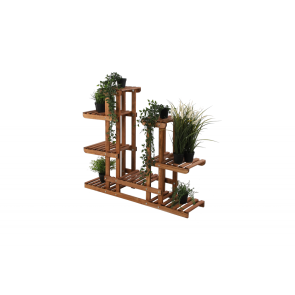 Viacposchodový drevený stojan na kvety, palisander, 95x116x25 cm