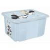 Plastový box Mickey, 15 l, svetlo modrý s vekom, 38 x 28,5 x 20,5 cm