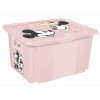 Plastový box Minnie, 15 l, svetlo ružový s vekom, 38 x 28,5 x 20,5 cm