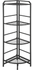 Kovový regál rohový Evolution, čierny, 4 police, 116x35x33 cm