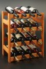 Regál na víno ​​Rovan, 16 fliaš, Lazur mahagón, 54x44x25 cm