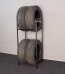 Regál na pneumatiky, čierny, 4 ks pneumatík 44 x 44 x 108 cm